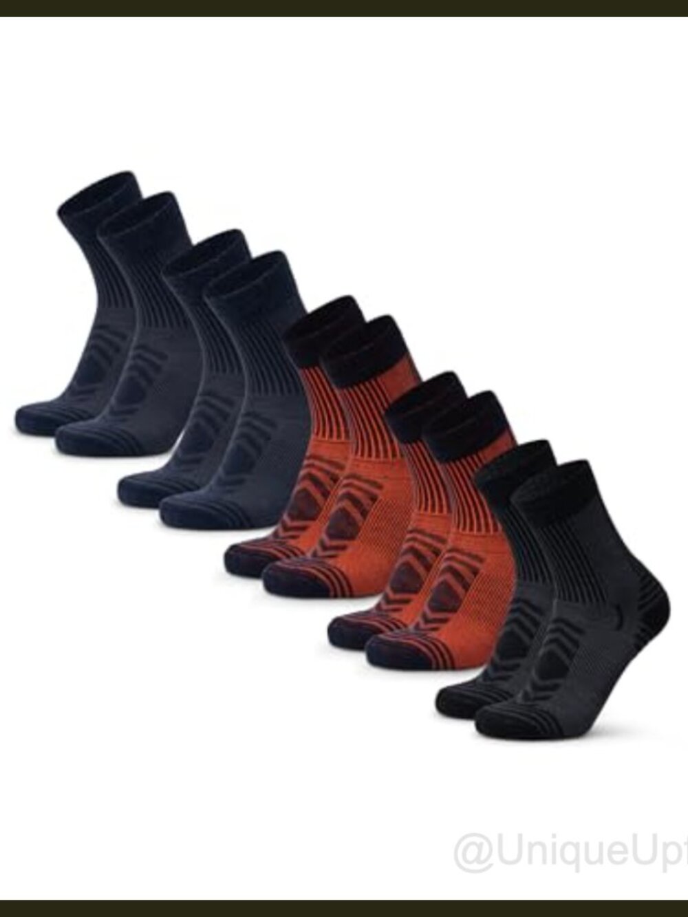 Merino Wool Hiking Socks Lightweight 5-Pack Unisex Athletic Crew